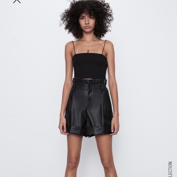 🔥 Zara Waxed faux leather short - Picture 6 of 9